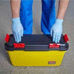 Rubbermaid 7 Gal. Yellow Polypropylene Disinfectant Mop Bucket With Lid, 1 EA 16 Rubbermaid 7 Gal. Yellow Polypropylene Disinfectant Mop Bucket With Lid, 1 EA -Rubbermaid PI Asset 966515