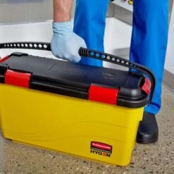 Rubbermaid 7 Gal. Yellow Polypropylene Disinfectant Mop Bucket With Lid, 1 EA 21 Rubbermaid 7 Gal. Yellow Polypropylene Disinfectant Mop Bucket With Lid, 1 EA -Rubbermaid PI Asset 966520