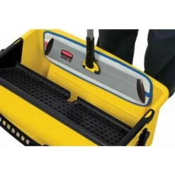 Rubbermaid Yellow And Black Polypropylene Mop Bucket And Wringer, 7 Gal. 7 Rubbermaid Yellow And Black Polypropylene Mop Bucket And Wringer, 7 Gal. -Rubbermaid PI Asset 966522