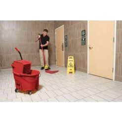 Rubbermaid Red Polypropylene Mop Bucket And Wringer, 8-3/4 Gal. 12 Rubbermaid Red Polypropylene Mop Bucket And Wringer, 8-3/4 Gal. -Rubbermaid PI Asset 966533