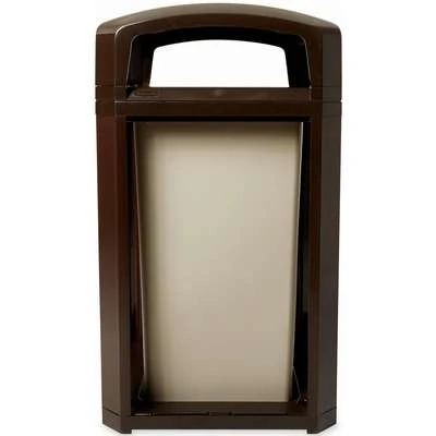 Rubbermaid Landmark Series 50 Gal. Square Canopy Top Decorative Trash Can, 46-1/2"H, Brown 4 Rubbermaid Landmark Series 50 Gal. Square Canopy Top Decorative Trash Can, 46-1/2"H, Brown - Image 2