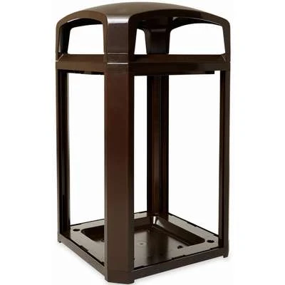 Rubbermaid Landmark Series 50 Gal. Square Canopy Top Decorative Trash Can, 46-1/2"H, Brown 6 Rubbermaid Landmark Series 50 Gal. Square Canopy Top Decorative Trash Can, 46-1/2"H, Brown - Image 4