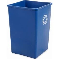 Rubbermaid 35 Gal. Blue Stationary Recycling Container, Open Top -Rubbermaid PI Asset 967501