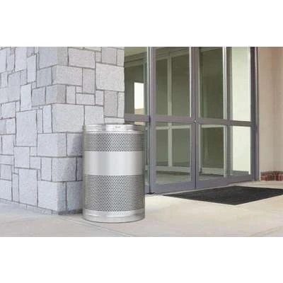 Rubbermaid Classics 51 Gal. Round Open Top Decorative Trash Can, 35-1/2"H, Silver 4 Rubbermaid Classics 51 Gal. Round Open Top Decorative Trash Can, 35-1/2"H, Silver - Image 2