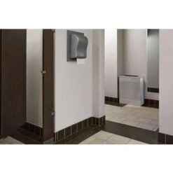 Rubbermaid SILHOUETTE 40 Gal. Rectangular Open Top Decorative Fire-Resistant Trash Can, 30"H, Silver -Rubbermaid PI Asset 968192