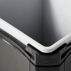 Rubbermaid Landmark Series 35 Gal. Square Funnel Top Decorative Trash Can, 31"H, Black -Rubbermaid PI Asset 969501