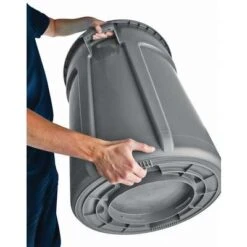 Rubbermaid Trash Can, 10 Gal, Stationary, Round, Plastic, Red -Rubbermaid PI Asset 974024 3