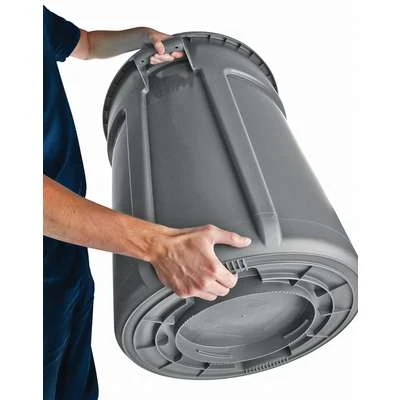 Rubbermaid BRUTE 55 Gal. Round Open Top Utility Trash Can, 33"H, Red 4 Rubbermaid BRUTE 55 Gal. Round Open Top Utility Trash Can, 33"H, Red - Image 2