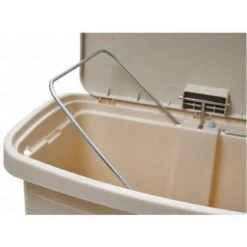 Rubbermaid Slim Jim 18 Gal. Rectangular Flat Top Utility Trash Can, 31-39/64"H, Beige -Rubbermaid PI Asset 978291 1