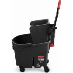 Rubbermaid Mop Bucket And Wringer: 8 3/4 Gal Capacity, Black, Side Press -Rubbermaid PI Asset 980124